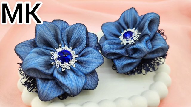 МК Бантики из органзы,МК пышный бант,Самый простой способ изготовления  бантика,МК школьные  бантики