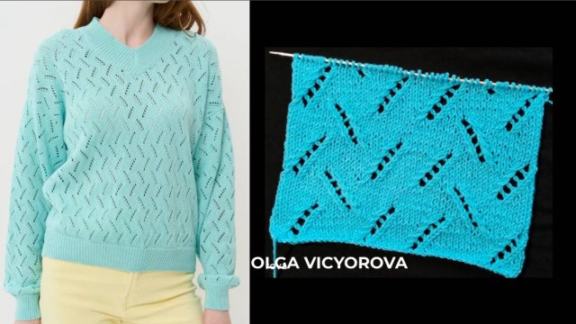 477 АЖУРНЫЙ УЗОР СПИЦАМИ Вязание Узоры спицами