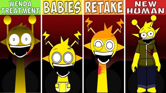 INCREDIBOX SPRUNKI 😊 |💀 WENDA TREATMENT VS BABIES VS RETAKE VS NEW HUMAN | ЭПИЧНАЯ БИТВА !!! 😎