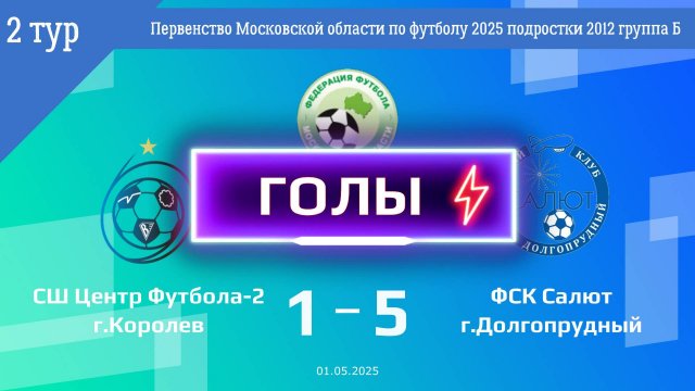 2 тур | СШ Центр Футбола-2 - ФСК Салют (ГОЛЫ) (01.05.2025)
