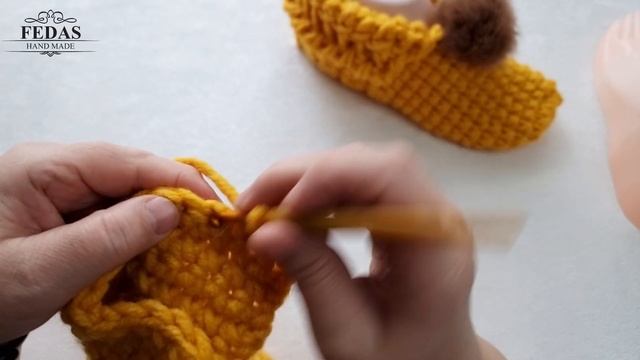 Crochet House Slippers Домашні тапочки гачком Таня Федас Дім вязання