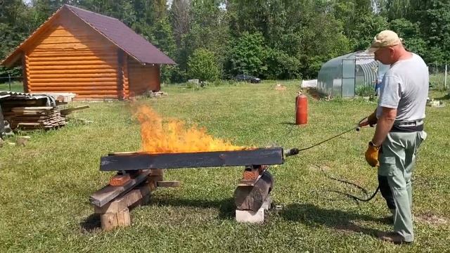 обжиг доски для забора !!!!