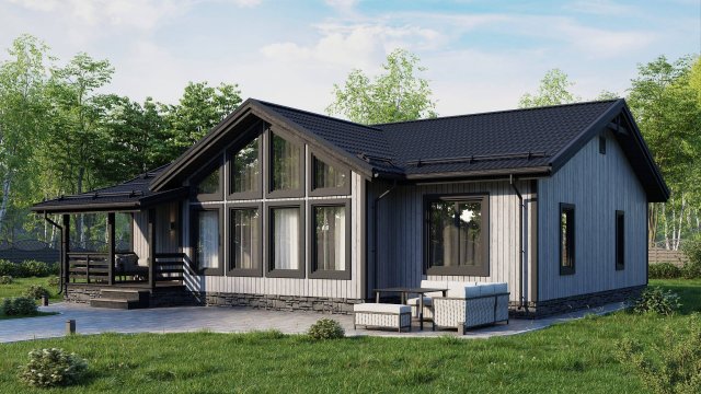 Проект одноэтажного дома Лабаз 10.9х13