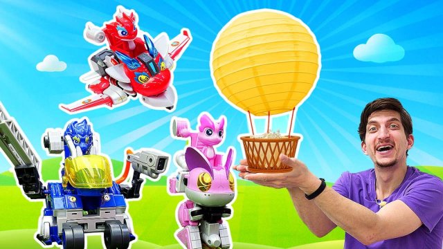 Игрушки Отважные дракончики тушат воздушный шар на Лунном острове! Фестиваль на грани срыва