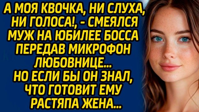 А моя квочка, ни слуха, ни голоса!, - смеялся муж на юбилее босса передав микрофон любовнице…