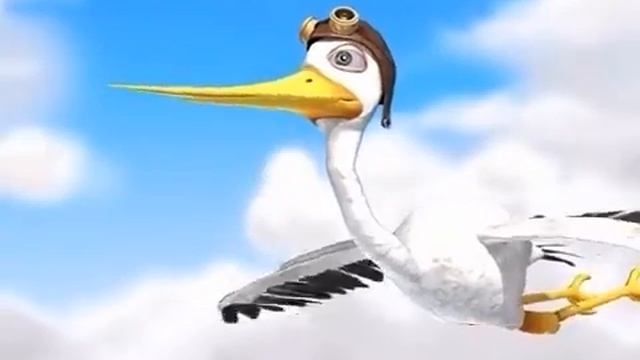 Футаж- Аист несёт ребенка.