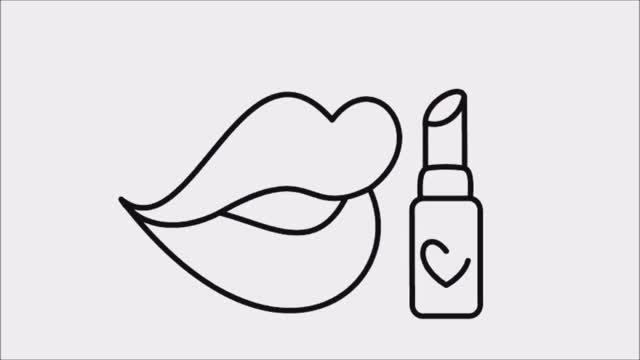 Раскраска для Детей Губы и Помада Рисуем Губы и Помаду Рисуем Раскраски