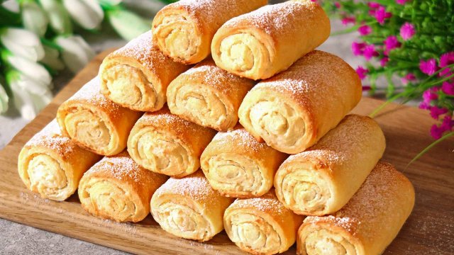 Творожное печенье трубочки! Такое в магазине не купишь! Рецепт печенья к чаю с начинкой!