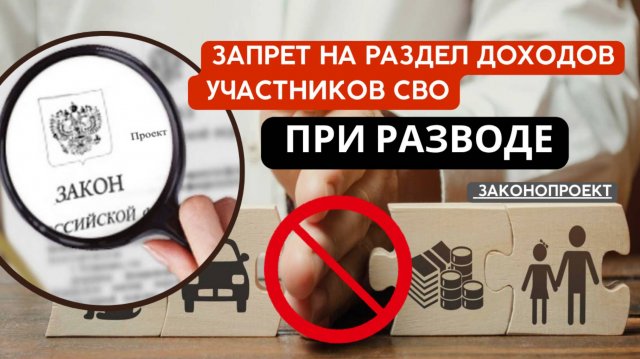 Запрет на раздел доходов участников СВО при разводе законопроект.