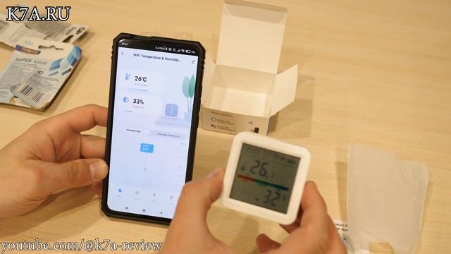 Умный датчик температуры и влажности WiFi Smart Life для упр?