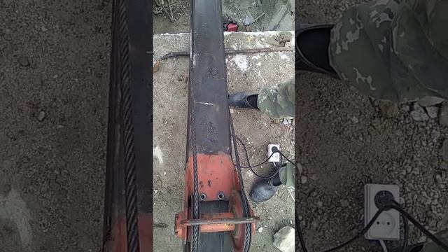 Замена троса выдвижения стрелы юник(3)