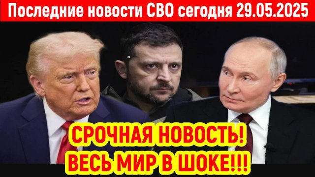 Новости СВО на 29 Мая - СДЕЛКА ТРАМПА И ПУТИНА ПО ОДЕССЕ! Последние новости сегодня 29.05.2025