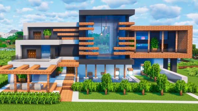 МАЙНКРАФТ СОВРЕМЕННЫЙ ДОМ в 3 ЭТАЖА с БАССЕЙНОМ Как Построить