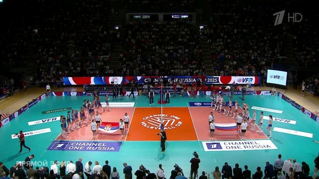 Начался волейбольный матч женских сборных России и Сербии за Кубок Первого канала
