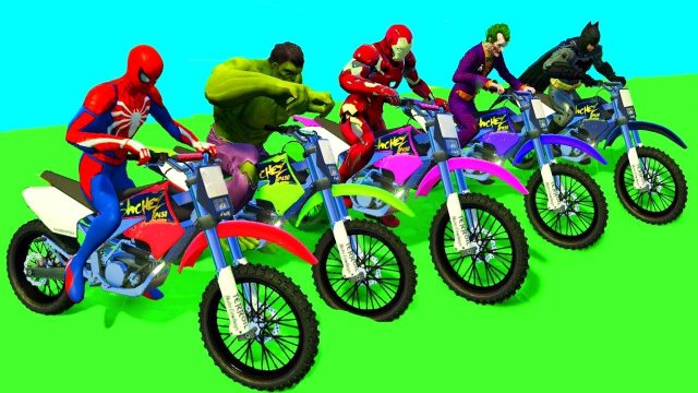 Мультфильм Человек-паук для детей Красочные мотоциклы и самолеты для детей с детскими стишками