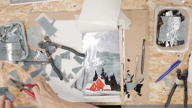 Мозаика из витражного стекла | Процесс создания