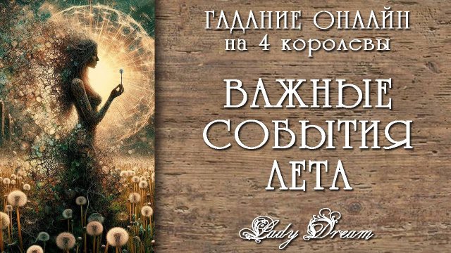 🔮СУДЬБОНОСНЫЕ СОБЫТИЯ этого ЛЕТА / События на пороге 4 королевы таро расклад на будущее Lady Dream
