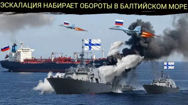 Два Российских истребителя Су-30СМ атаковали финские военные корабли.