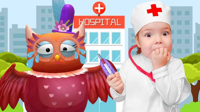 Настя как доктор снова лечит животных в игре | Мультик игра для детей про друзей лисенка