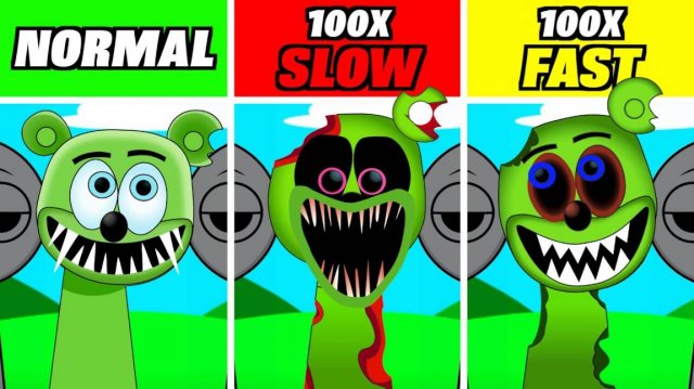 INCREDIBOX SPRUNKI 🧸 | GUMMY BEAR: 100X SLOW/FAST! 🐢⚡ ФАЗА 3!