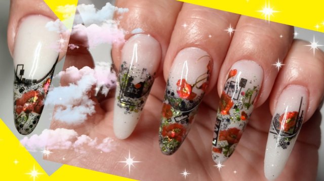 *668*Сама себе мастер!Гелевые типсы с дизайном из Верхних форм.