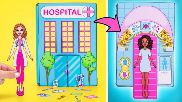🏥Бумажная книга-игра «Больница» 📖 Весёлые поделки от Слайма Сэма