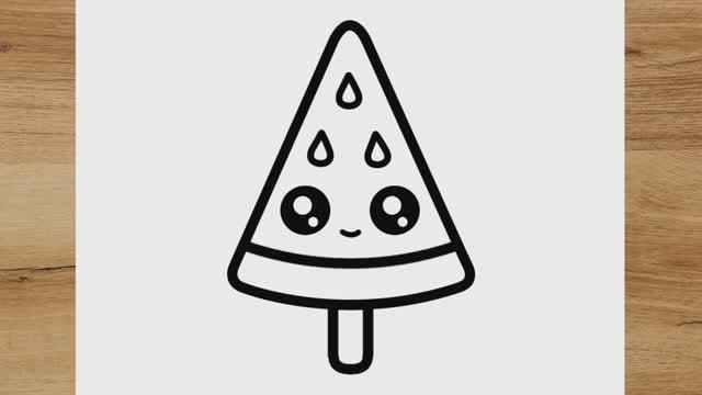 КАК НАРИСОВАТЬ КАВАИЙНОЕ АРБУЗНОЕ МОРОЖЕНОЕ