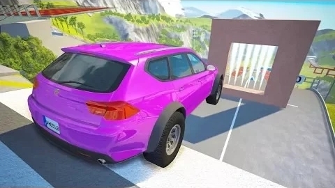 Скоростные прыжки через ледяную стену - BeamNG drive