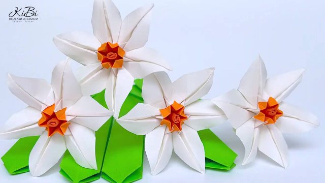Цветок нарцисс из бумаги | Оригами поделки своими руками