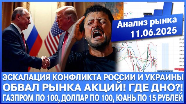 Анализ рынка 11.06 / Эскалация между Украиной и Россией / ГДЕ ДНО РЫНКА АКЦИЙ? ГАЗПРОМ ПО 100!