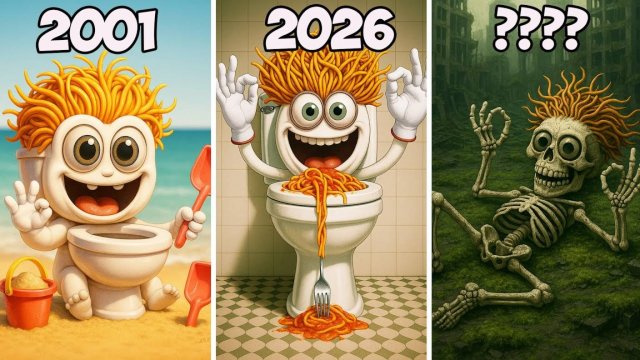 Эволюция Спагети Туалети (Итальянский Мем Брейнрот)