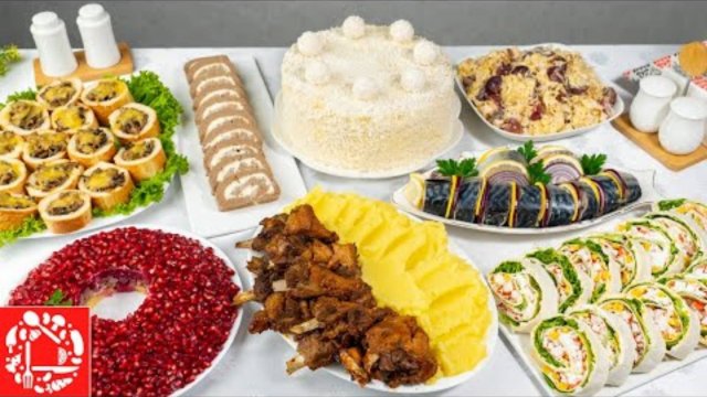 Праздничное МЕНЮ на День Рождения! Готовлю 8 блюд Торт, Салаты, Закуски и Горячее