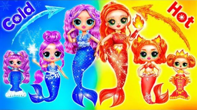 Сёстры Русалки растут! Горячая и Холодная! Идеи для кукол ЛОЛ ОМГ!