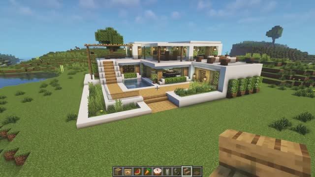 Построил шикарную современную виллу! Майнкрафт! Minecraft!