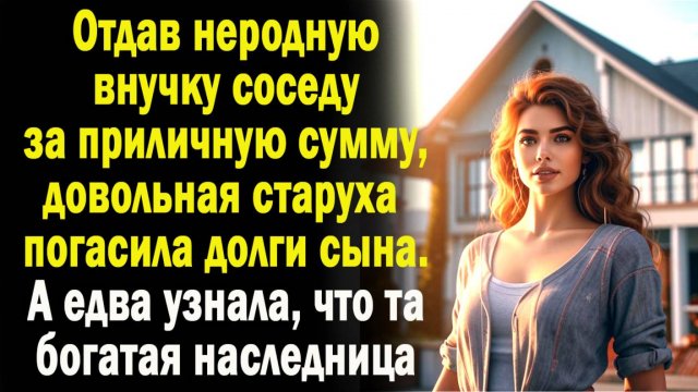 Отдав неродную внучку соседу за приличную сумму, довольная старуха погасила долги сыночка. А когда