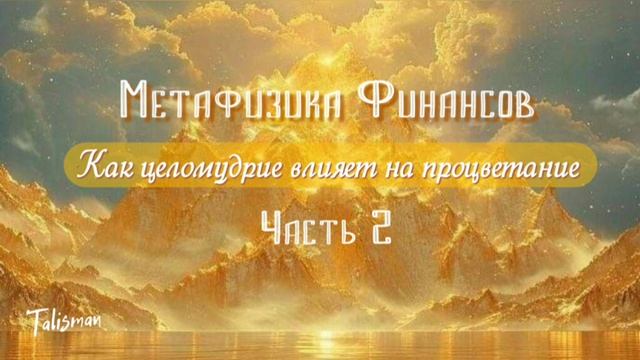 Метафизика Финансов. Целомудрие и процветание часть 2