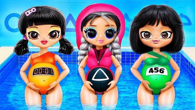 Куклы из Игры Кальмара стали мамочками! Поделки для кукол ЛОЛ ОМГ!