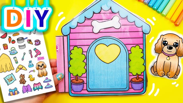 Как сделать бумажный домик для собачки / Miss Paper Dolls