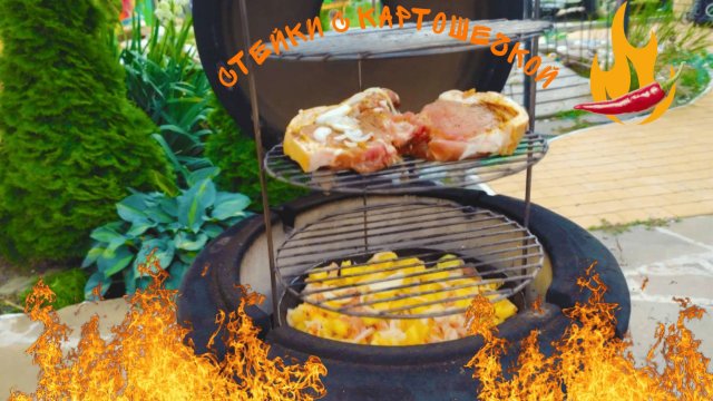 Мясо в тандыре с картошечкой #рецепты #тандыр