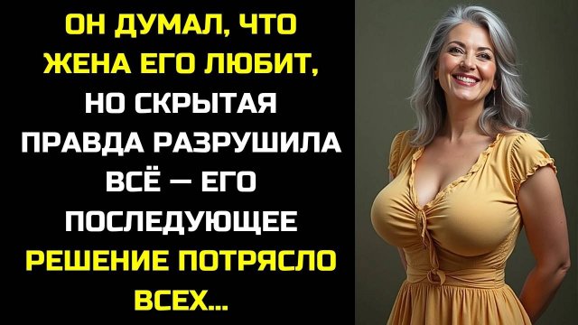 ОН ДУМАЛ, ЧТО ЖЕНА ЕГО ЛЮБИТ, НО ПРАВДА РАЗРУШИЛА ВСЁ — И ОН РЕШИЛ ДЕЙСТВОВАТЬ...