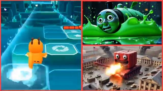 Зомби-миньон 🆚 Паровозик Томас 🆚 Зомби Марио 🆚 Танк Маккуина - Вращающееся колесо