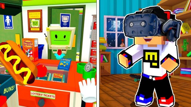 24 ЧАСА ПРОДАВЕЦ В МАГАЗИНЕ В VR МАЙНКРАФТ ЧЕЛЛЕНДЖ НУБ И ПРО ВИДЕО ТРОЛЛИНГ MINECRAFT Евгенбро