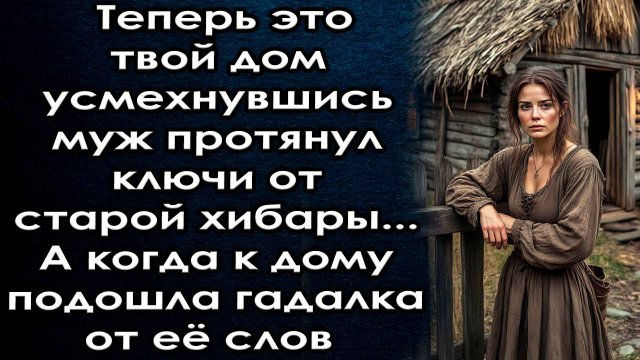 Теперь это твой дом - сказал муж протягивая ключи от хибары... А когда к дому подошла гадалка