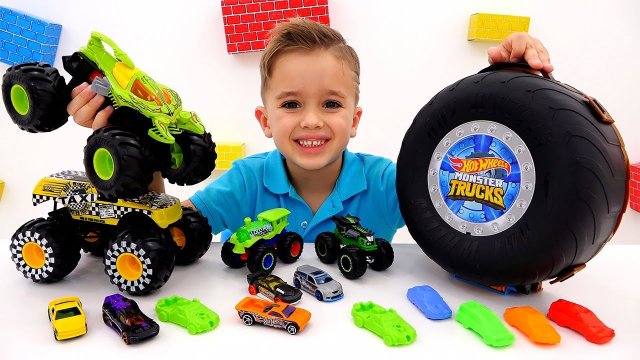 Влад и Ники играют с фирменными, интересными, игрушечными машинками! Весёлое видео для детей.
