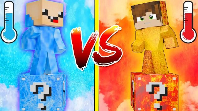 ЛАКИ БЛОК ХОЛОД VS ЖАРА! НУБ ПРОТИВ ПРО на 1 БЛОКЕ в MINECRAFT 2025 🔥❄️
