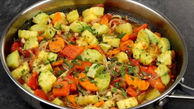 Как приготовить Идеальное Овощное Рагу😋Соте из кабачков За 20 Минут