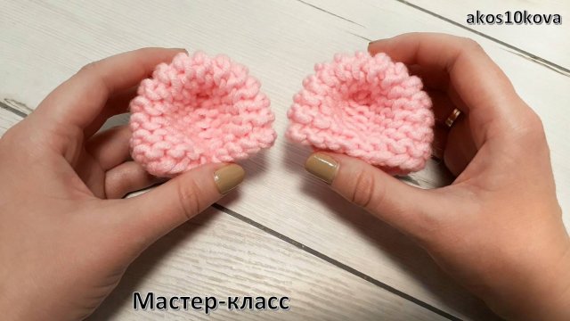 Милые вязаные ушки для детских шапок и не только. Мастер-класс. Вязание спицами