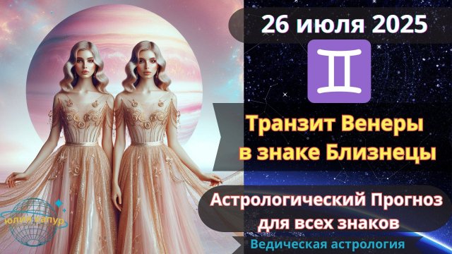 26 Июля 2025 ♌Транзит Венеры в Близнецах! Астрологический прогноз для всех! От Юлии Капур