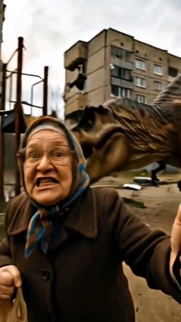Нейробабка и динозавр