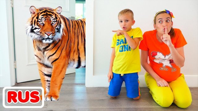 Влад и Ники очень хотят иметь домашних животных и играть с ними! Видео для детей.